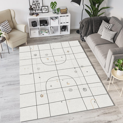 Minimalist Architecture Rug Modern Grid Abstract Area Mat Bauhaus