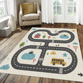 Kids Play Road Map Rug Children's City Track Area Mat Cute School