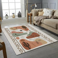 Modern Desert Boho Rug Abstract Cactus and Moon Area Mat