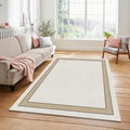 Ultra Minimalist Border Rug Modern Beige Frame Area Mat Neutral