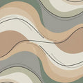 Modern Abstract Wavy Rug Earth Tone Layered Area Mat Terracotta