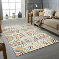 Modern Boho Tribal Rug Abstract Geometric Folk Art Area Mat