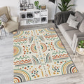 Modern Boho Tribal Rug Abstract Geometric Folk Art Area Mat