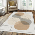 Modern Abstract Blobs Rug Minimalist Layered Organic Shapes Area