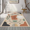 Modern Abstract Botanical Rug Mid Century Modern Area Mat