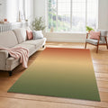 Minimalist Terracotta and Sage Green Gradient Rug