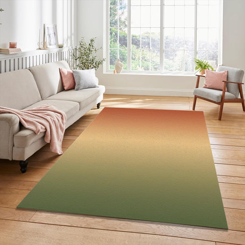 Minimalist Terracotta and Sage Green Gradient Rug