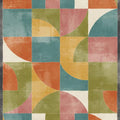 Modern Geometric Grid Rug Abstract Bauhaus Style Area Mat
