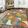 Modern Geometric Grid Rug Abstract Bauhaus Style Area Mat