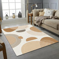 Modern Abstract Organic Shapes Rug Japandi Beige and Caramel Area