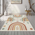 Modern Boho Rainbow Rug Symmetrical Earth Tone Area Mat