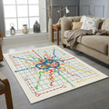Educational Journey of Life Rug Playful Infographic Area Mat