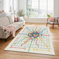 Educational Journey of Life Rug Playful Infographic Area Mat