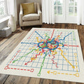 Educational Journey of Life Rug Playful Infographic Area Mat