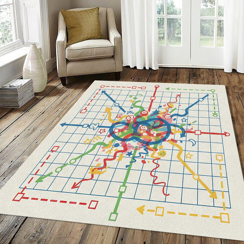 Educational Journey of Life Rug Playful Infographic Area Mat
