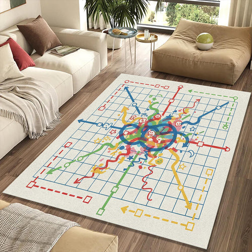 Educational Journey of Life Rug Playful Infographic Area Mat