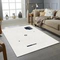 Modern Minimalist Circuit Rug Abstract Technical Schema Area Mat