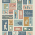 Modern Abstract Collage Rug Minimalist Earth Tone Grid Area Mat