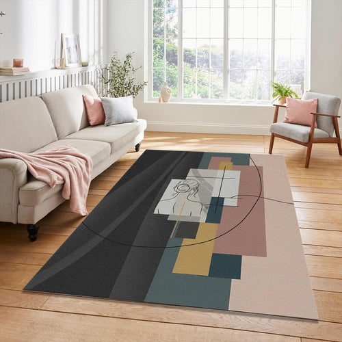 Modern Abstract Woman Silhouette Rug