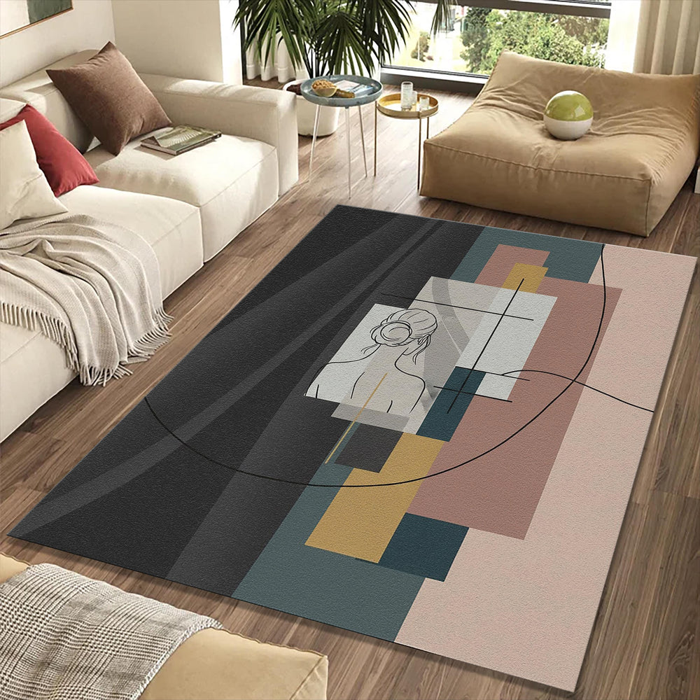 Modern Abstract Woman Silhouette Rug
