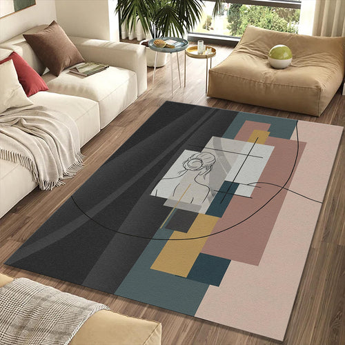 Modern Abstract Woman Silhouette Rug
