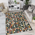 Modern Brutalist Geometric Rug Isometric 3D Pattern Area Mat Mid