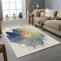 Modern Abstract Geometric Watercolor Rug