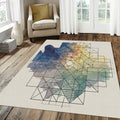 Modern Abstract Geometric Watercolor Rug