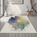 Modern Abstract Geometric Watercolor Rug