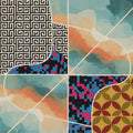 Modern Eclectic Patchwork Rug Abstract Multi-Pattern Area Mat