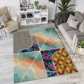 Modern Eclectic Patchwork Rug Abstract Multi-Pattern Area Mat