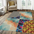 Modern Eclectic Patchwork Rug Abstract Multi-Pattern Area Mat