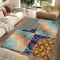 Modern Eclectic Patchwork Rug Abstract Multi-Pattern Area Mat