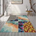 Modern Eclectic Patchwork Rug Abstract Multi-Pattern Area Mat