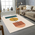 Bauhaus Geometric Area Rug Mid Century Modern Abstract Mat