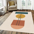 Bauhaus Geometric Area Rug Mid Century Modern Abstract Mat