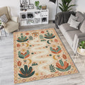 Modern Folk Tribal Path Rug Ethnic Boho Symbols Area Mat