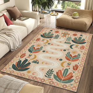Modern Folk Tribal Path Rug Ethnic Boho Symbols Area Mat