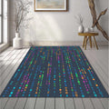 Cyberpunk Digital Code Rug Neon Matrix Style Area Mat Tech Gamer