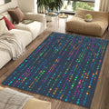 Cyberpunk Digital Code Rug Neon Matrix Style Area Mat Tech Gamer
