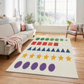 Educational Shapes Kids Rug Colorful Geometry Nursery Area Mat