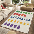 Educational Shapes Kids Rug Colorful Geometry Nursery Area Mat