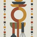 Modern Kitchen Utensils Rug Minimalist Culinary Totem Area Mat