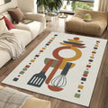 Modern Kitchen Utensils Rug Minimalist Culinary Totem Area Mat