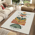 Modern Boho Celestial Rug Sun and Moon Nature Area Mat Terracotta