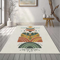 Modern Boho Celestial Rug Sun and Moon Nature Area Mat Terracotta