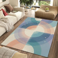 Modern Abstract Celestial Rug Overlapping Circles Area Mat Pastel