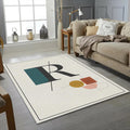 Minimalist Letter R Rug Modern Typography Initial Area Mat