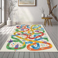 Colorful Kids Adventure Maze Rug Playful Doodle Map Area Mat