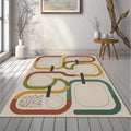 Modern Schematic Path Rug Minimalist Abstract Geometric Area Mat